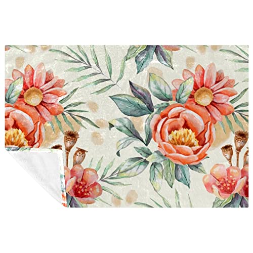 Couverture chaude et moelleuse à fleurs pour affronter les nuits fraîches