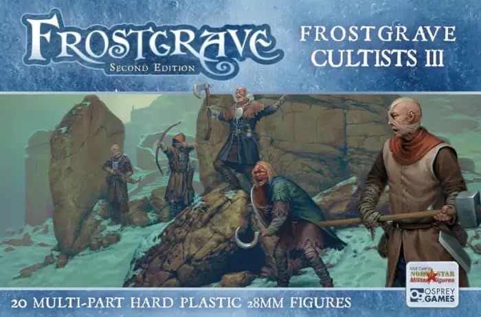 Frostgrave Cultist III Plastic Miniatures, Grey, Black, White, 15cm x 22.5cm