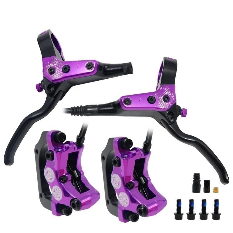 Freno de Disco hidráulico de 4 pistones MTB, Pastillas de Freno de 850mm y 1700mm, Abrazadera Delantera y Trasera para Bicicleta de montaña