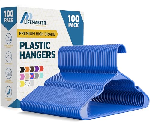 Lifemaster cintres plastique 100 unités bleu résistants