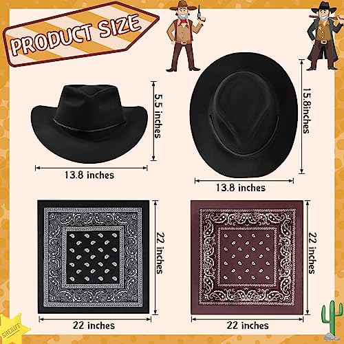 Hillban 48 Pack Cowboy Hat And Bandana Set thumb #1