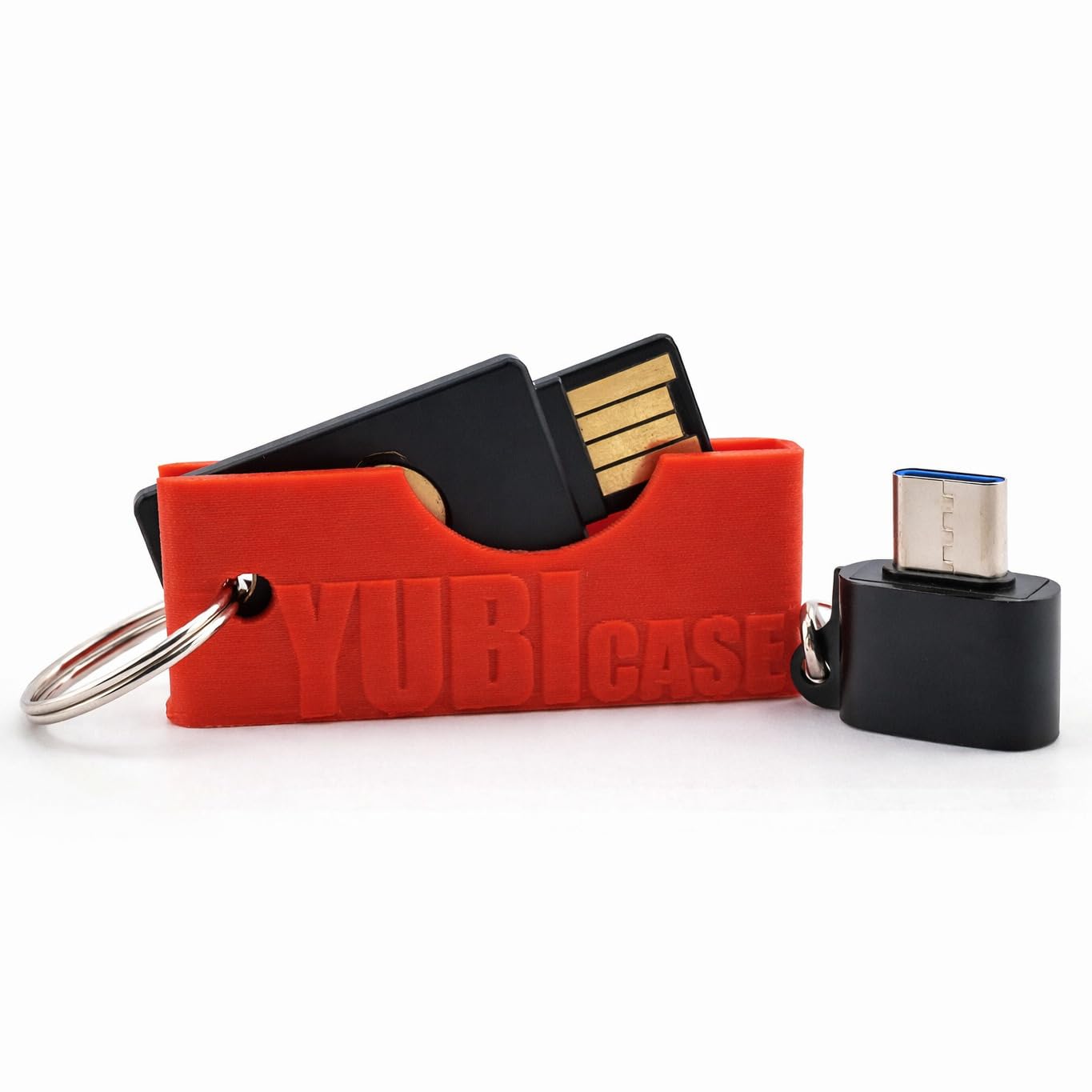 Yubicase - Pokrowiec ochronny do Yubikey 5 NFC / 5C NFC - Etui odporne na zarysowania, Yubikey nie wchodzi w zakres dostawy (czerwony, USB A)