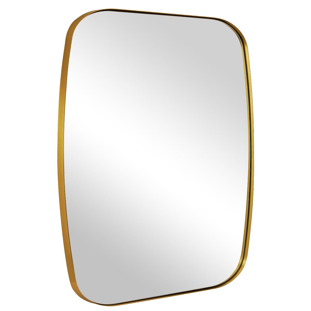 ANDY STAR Gold Bathroom Mirror, 36x40 Inch Brushed Gold Oval Mirror for Bathroom with Stainless Steel Metal Frame, Oblong Mirror for Bathroom, Living Room, Entryway