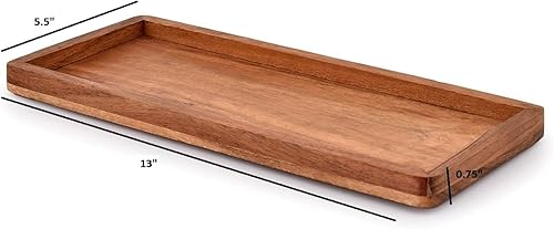 Miniatura 5 de NIRMAN Platos rectangulares de madera de acacia para decoración del hogar, alimentos, verduras, frutas, embutidos, bandeja para servir aperitivos