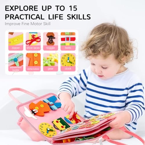 Image of PATPAT Busy Board for Toddlers 1 2 3 4 Years Old, Busy Book for Comprehensive Preschool Educational Playing
