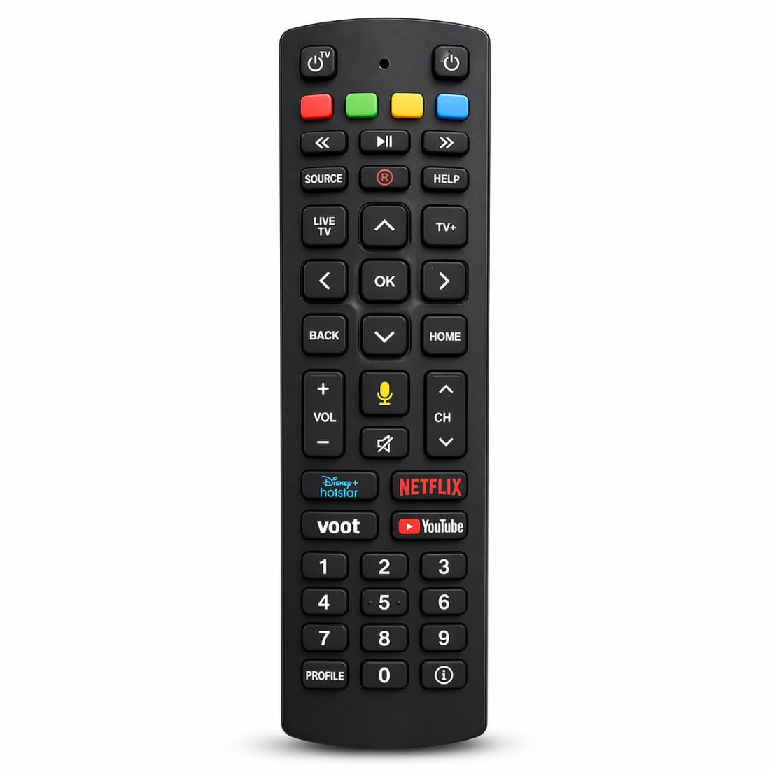 Universal Bluetooth Remote for Fiber Smart Set top Box, Universal Remote for All Smart tv, Compatible with Jio Fiber Set top Box with Voice Command, Netflix hotstar YouTube hotkeys-image-1