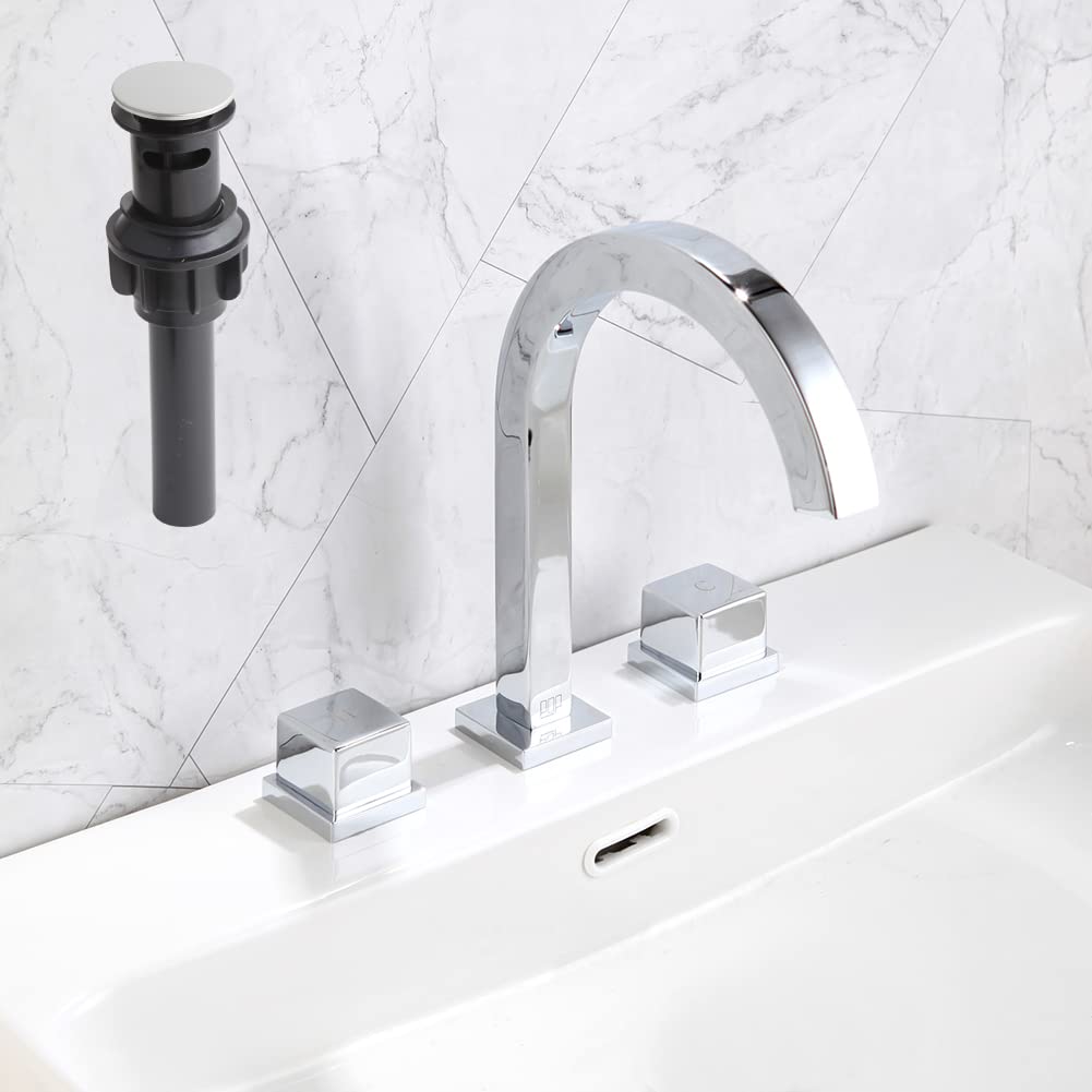 POP SANITARYWARE2-Handle 8 Inch Chrome Widespread Bathroom Faucet 3 Hole Bathroom Sink Faucets Lavatory Vanity Basin Faucets