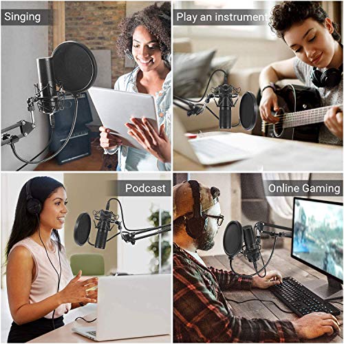 USB Microfoon Kit Condensator PC Cardioid Mic 192KHZ/24Bit,Sucastle Professionele Studio Podcast Microfoon Plug en Play met Verstelbare Microfoon Stand Suspension Schaar Boom Arm Shock - Image 8