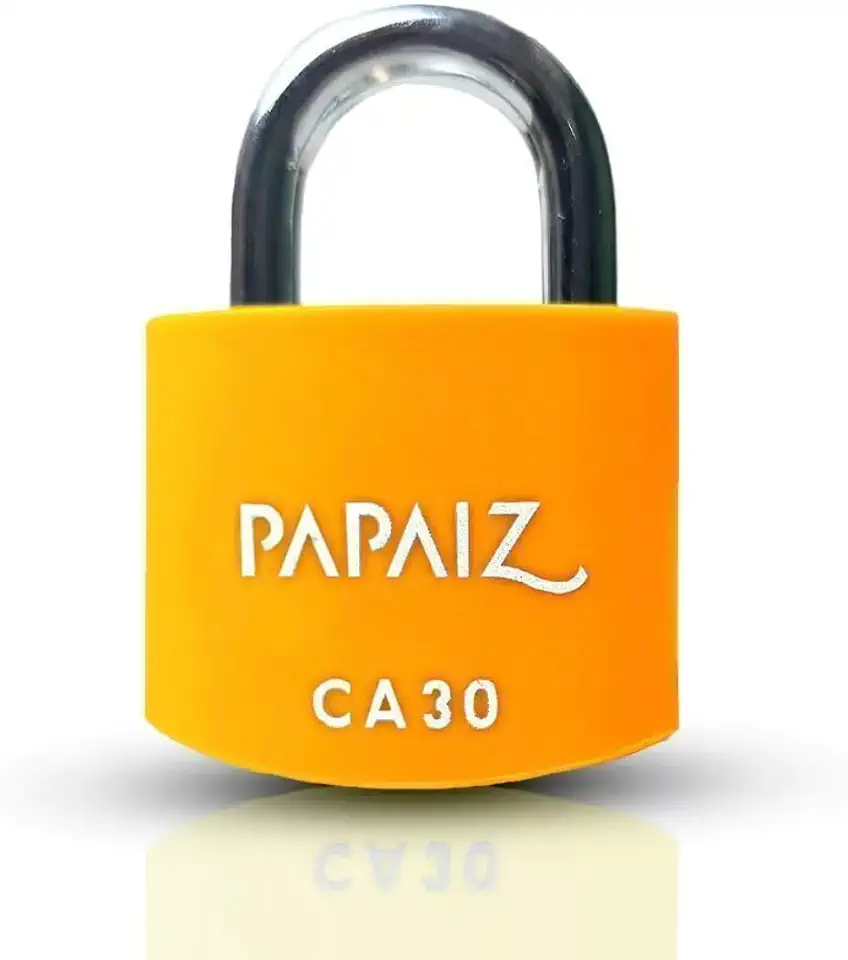 Papaiz CA30, Cadeado em Alumínio 30mm, Laranja, com 2 Chaves
