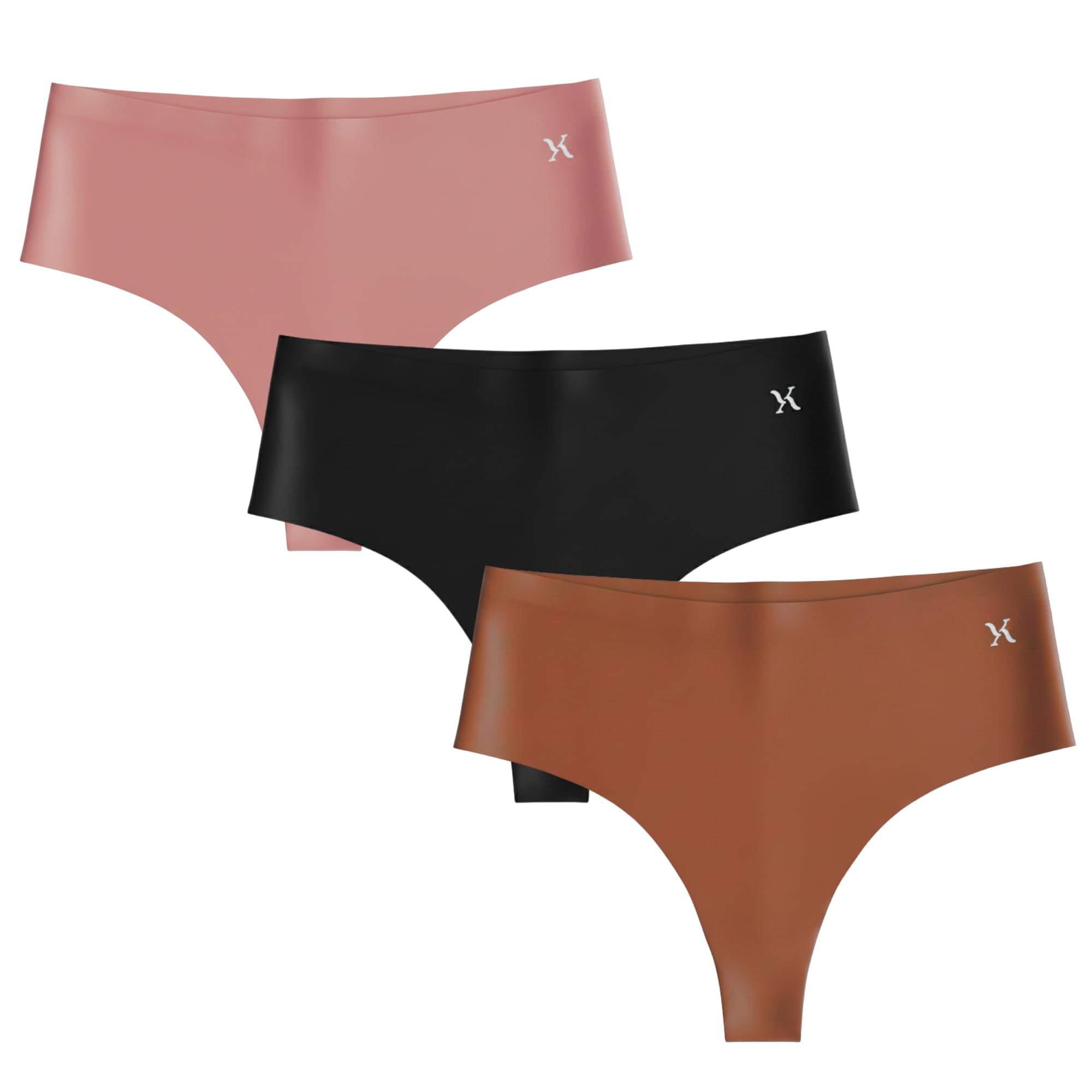 krvvy Pack of 3 Premium Women Seamless Mid-Rise Thong Underwear Set Ultrasoft,Breathable, Lightweight & Invisible Panties with 100% Cotton Gusset Panty-picture-4