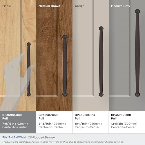 Amerock Renown 7-9/16 inch (192 mm) Center to Center Oil-Rubbed Bronze Cabinet Pull, BP36986ORB by Amerock - Image 2