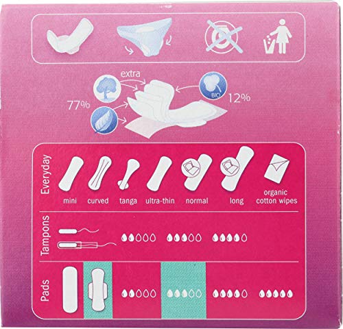 Image of Natracare Ultra Extra Pads with Wings, Regular, Individually Wrapped, Made with Certified Organic Cotton, Ecologically Certified Cellulose Pulp and Plant Starch (1 Pack, 12 Pads Total)