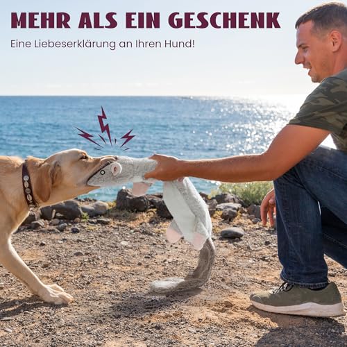 Nocciola 2 Pack Knister-, Quietsch- Hundespielzeuge ohne Füllung, aus Weichem und Unzerstörlichem Stoff, für Wasserflaschen, Extra Lange, Plüsch-Kauspielzeuge für Kleine, Mittelgroße und Große Hunde