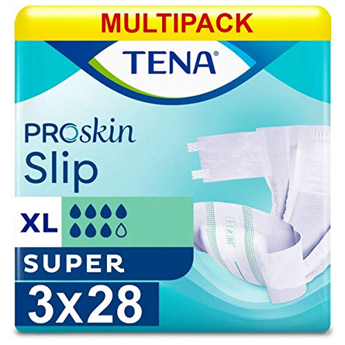 TENA Proskin Slip Super Unisex Adult Diapers XL (Pack of 3 28 Pieces Each)