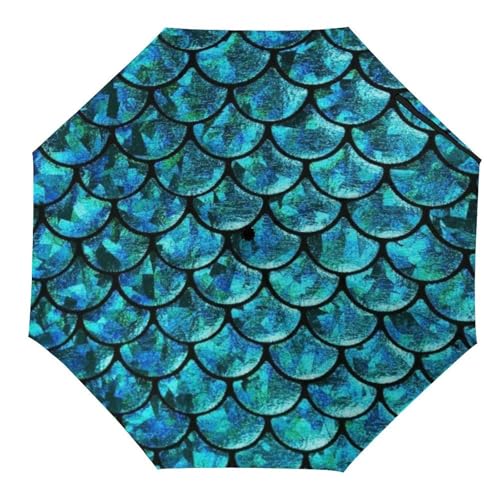 Parapluie automatique pliable anti-vent imprimé écailles