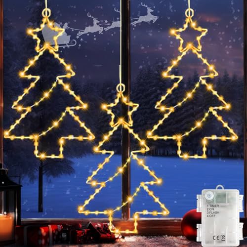 Joysing Weihnachtsdeko Fenster Beleuchtet 3 Stück Fensterbeleuchtung...