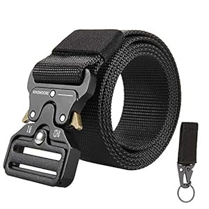 KingMoore Men’s Tactical Belt Heavy Duty Webbing Belt Adjustable Military Style Nylon Belts with Metal Buckle