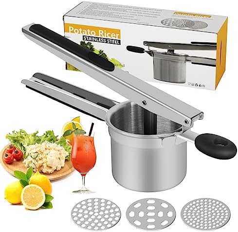 Kartoffelpresse Edelstahl Dicke Version - Mit 3 Sieben Für Püree & Spätzle