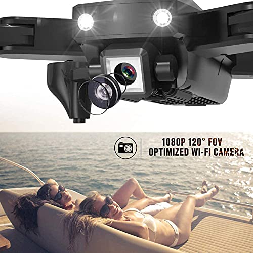 Ficha técnica GPS RC Drone con 1080P HD Camera Follow Me Auto Return WiFi Live Video Gesture Photos RC Quadcopter para Adultos con 2 Battery y Handbag - Fernando Cortés