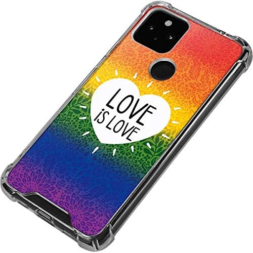 Skinit Clear Phone Case Compatible with Google Pixel 4a 5G - Love is Love Rainbow Design