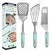 Aschef 3Pcs Kit de Spatules Cuisine INOX Spatule Plancha Ustensiles de Cuisine Polyvalent pour la Cuisson Grill Poissons Viand Barbecue œufs Crêpes Friture