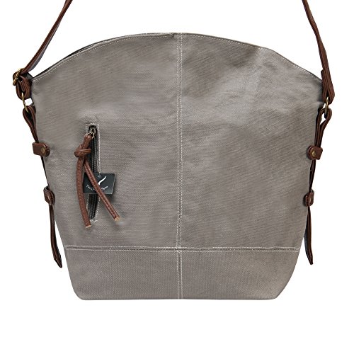 Veevan Borse da Donna a Tracolla di Tela(Grigio)