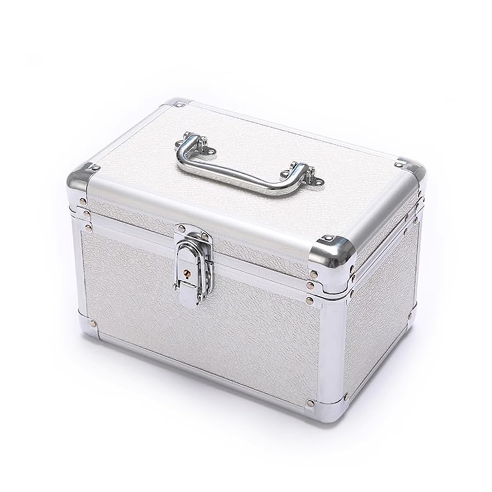 Organizator Biała skrzynka narzędziowa ze stopu aluminium, kosmetyczka, pudełko do makijażu(Biały)