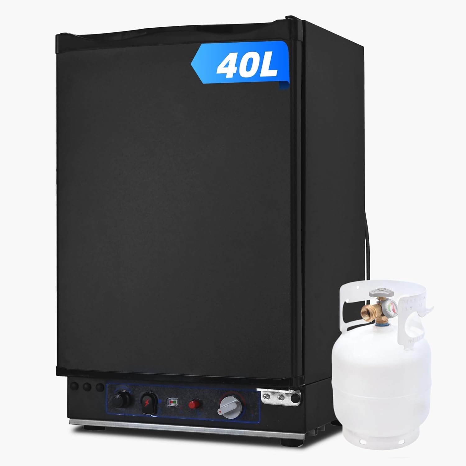 Smad Frigo Trimixte 40L, Réfrigérateur Camping Gaz, Frigo Camping Car pour Caravane Fourgon Camion Chalet Mobile-home, Silencieux, Noir