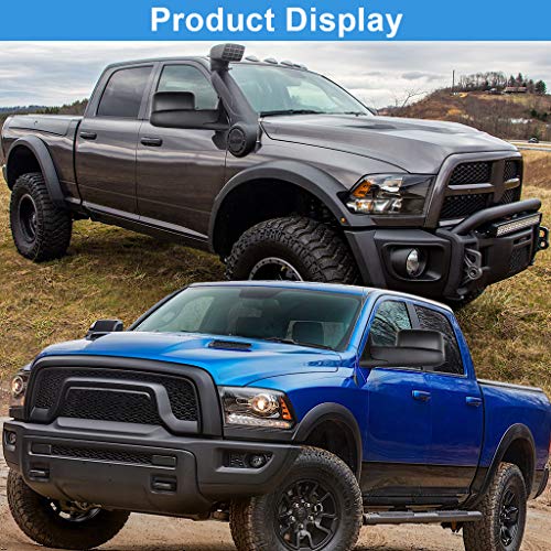 Eccpp® Black Manual Adjusted Side View Mirror Tow Towing Mirrors Left & Right Pair Set Replacement Fit For 94-01 Dodge Ram 1500, 94-02 Ram 2500 3500 Truck #TOP6