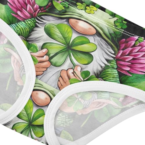Whimsical Gnome Green Shamrock Panties Little Girl Girls Underwear Toddler Cotton Funny Kids Undies Briefs 2t4