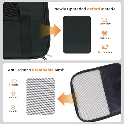 Cat Carrier, Dog Carrier, Cat Bag Carrier, Cat Travel Carrier, Soft-Sided and Scratch-Proof mesh Cat Bag Pet Carriers, Travel Puppy Carry, Pet Home(Black) - Image 5