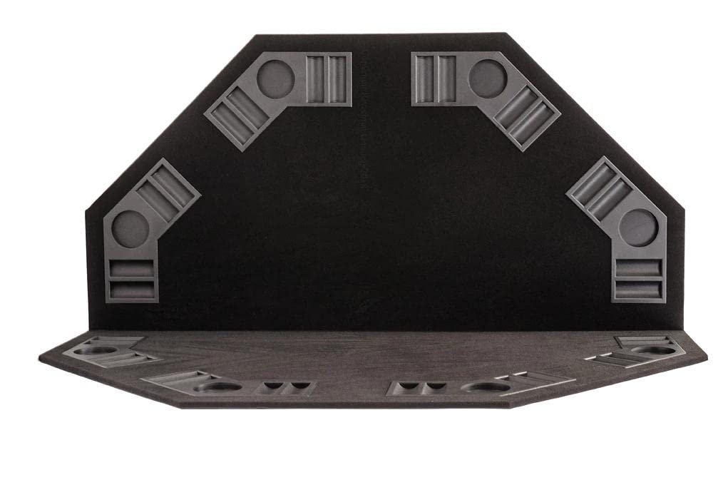 Tappeto Da Poker Ottagonale 120x120cm | Con Vassoio Legno E Borsa | 8 Giocatori - Foto 8