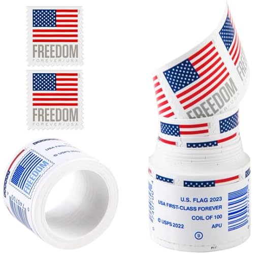Postage Stamps Roll/Coil of 100 (Flag Design Varying Years 2017-2025)