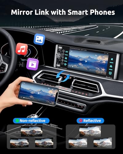 ESSGOO Sing Din Car Stereo with Wireless Carplay and Android Auto, 5.1 Inch Single Din HD IPS Touchscreen Auto Radio Receiver with Bluetooth Voice Control FM Mirror Link - Image 3