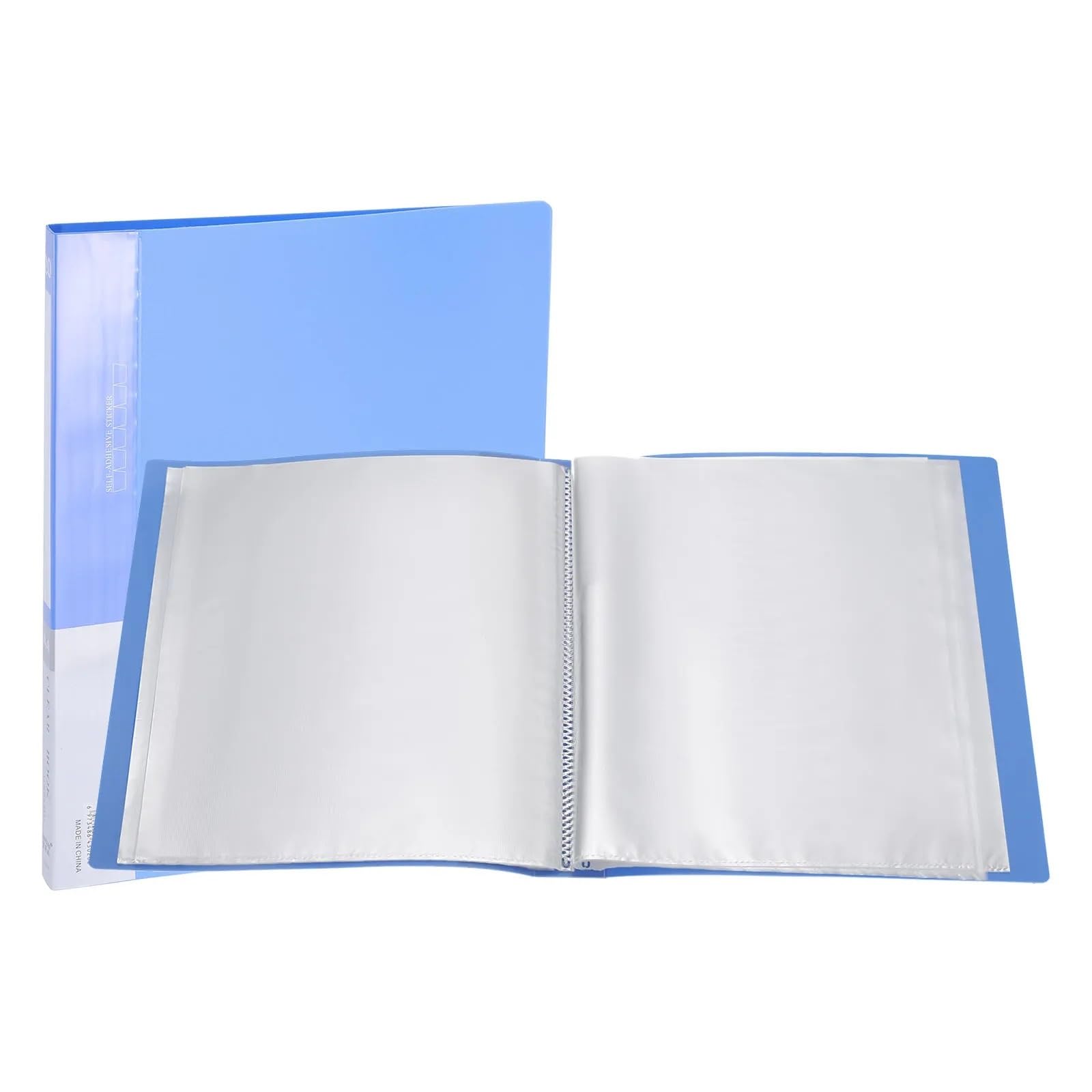 2PCS A4 Display Buch Datei Ordner Dokument Organizer Portfolio Binder mit Klaren Kunststoff Blatt Schutz Ärmeln for Kunstwerk für Dokumente, Urkunden(80 Pages Dark Blue)