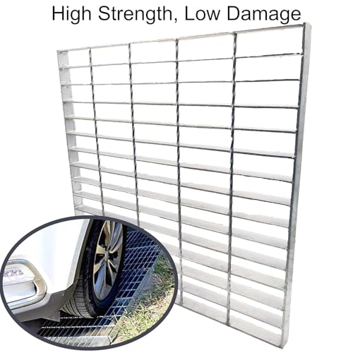 Image of Galvanized Steel Drain Grate, Driveway Channel Cover 20x20 in