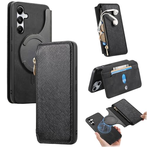 Étui portefeuille détachable en cuir PU avec coque magnétique
