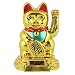 Produktbild Superfreak Glückskatze - Maneki-Neko - Winkekatze Solar - runder Sockel - 15 cm - Gold
