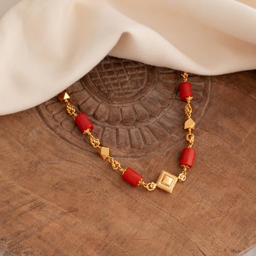 Image of Radha's Creations jewellery GSB mangalorean chain for women one gram gold