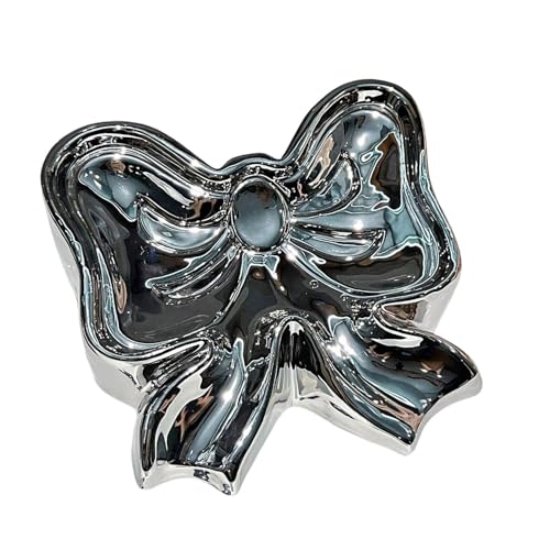 セラミックソープトレイ 装飾リボン装飾 実用的なバスルームアクセサリー 排水口ベース 乾燥した状態に保つ 洗面化粧台の装飾 クリエイティブな弓形の皿