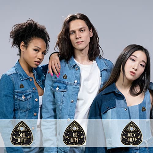 Image of LGBTQ Pronouns Heart Pin - Lgbtq Pins For Pride Parade, Daily Wear(Free 1pc Pride Sticker Included)