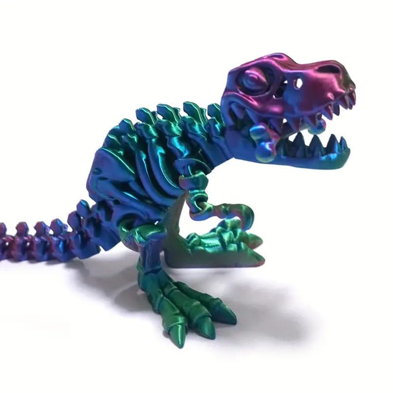 3D Printed Animals,3D Printed DinosaurSkeletons Figures with Bone,Dinosaur Flexible Rex Toys with Bone