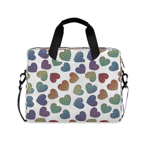 Bolsa para laptop estilo messenger con diseño amor y leopardo miniatura 1
