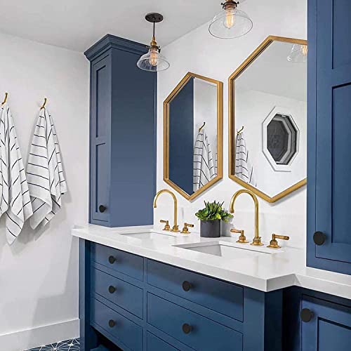BIGLUFU 12 Pcs Brass Drawer Knobs, 1"/25mm Round Kitchen Cabinet Knobs, Furniture Door Handles Cupboard Pulls with Screws - Image 3