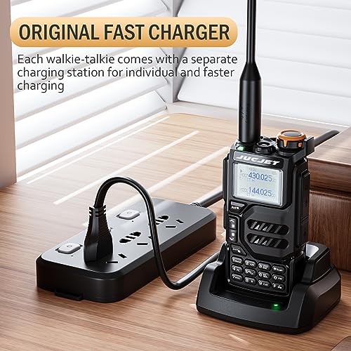 JUCJET UV-K5 Tragbares Walkie Talkies, 200 Kanäle Zweiwege-Funkgerät mit Original Earpieces & USB Charging Station, (1 Stück) – Bild 5