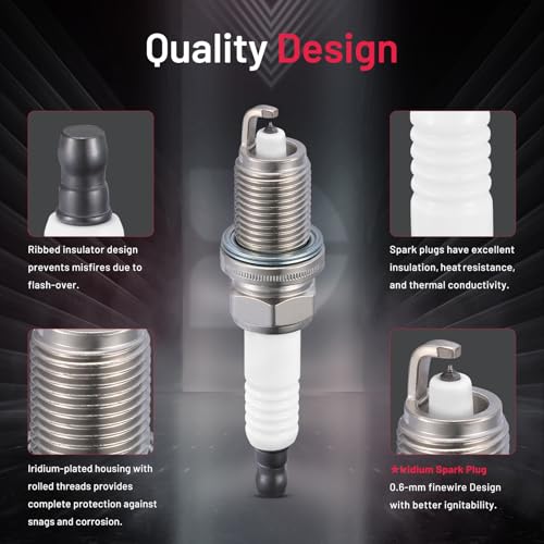 Image of BDFHYK 97932 Iridium Spark Plugs Compatible with Dodge Dakota 2005-2007 4.7L V8 Engines Replacement for IZFR5L-11 AI3923 XP3923 XP5224 IZFR5L11 Set of 8
