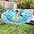 Bird Baths for Outdoors, Glass Birdbaths Outdoor Garden Birdfeeder with Metal Stake Blue (Height:31inch)