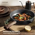 CAROTE Pots et casseroles antiadhésifs, ensemble d'induction en titane 16pcs Ensembles de cuisine, pot et poêle Non Stick avec poêle (PFOS, PFOA Gratuit)