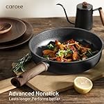 CAROTE 44pcs Nonstick Kitchen Titanium Cookware Sets, Nonstick Pots and Pans, Induction Cookware Set Kitchen Cooking Sets, Non Stick w/Frying Pan,Black - Image 5