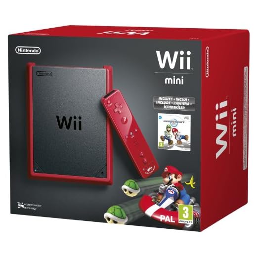 Nintendo Wii - Console Mini, Rosso + Mario Kart [Bundle]